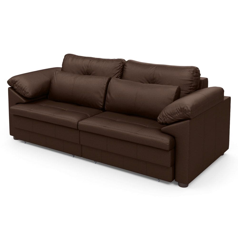 Sofá Retrátil 3 Lugares Para Sala 250cm Dijon Couro Caramelo S07 - Mpozenato