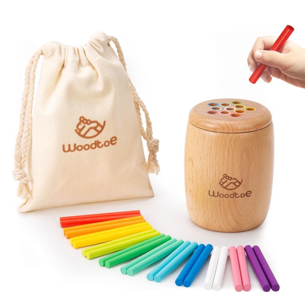Brinquedo Montessori Sticks Woodtoe de madeira 11 cores de 1 a 3 anos