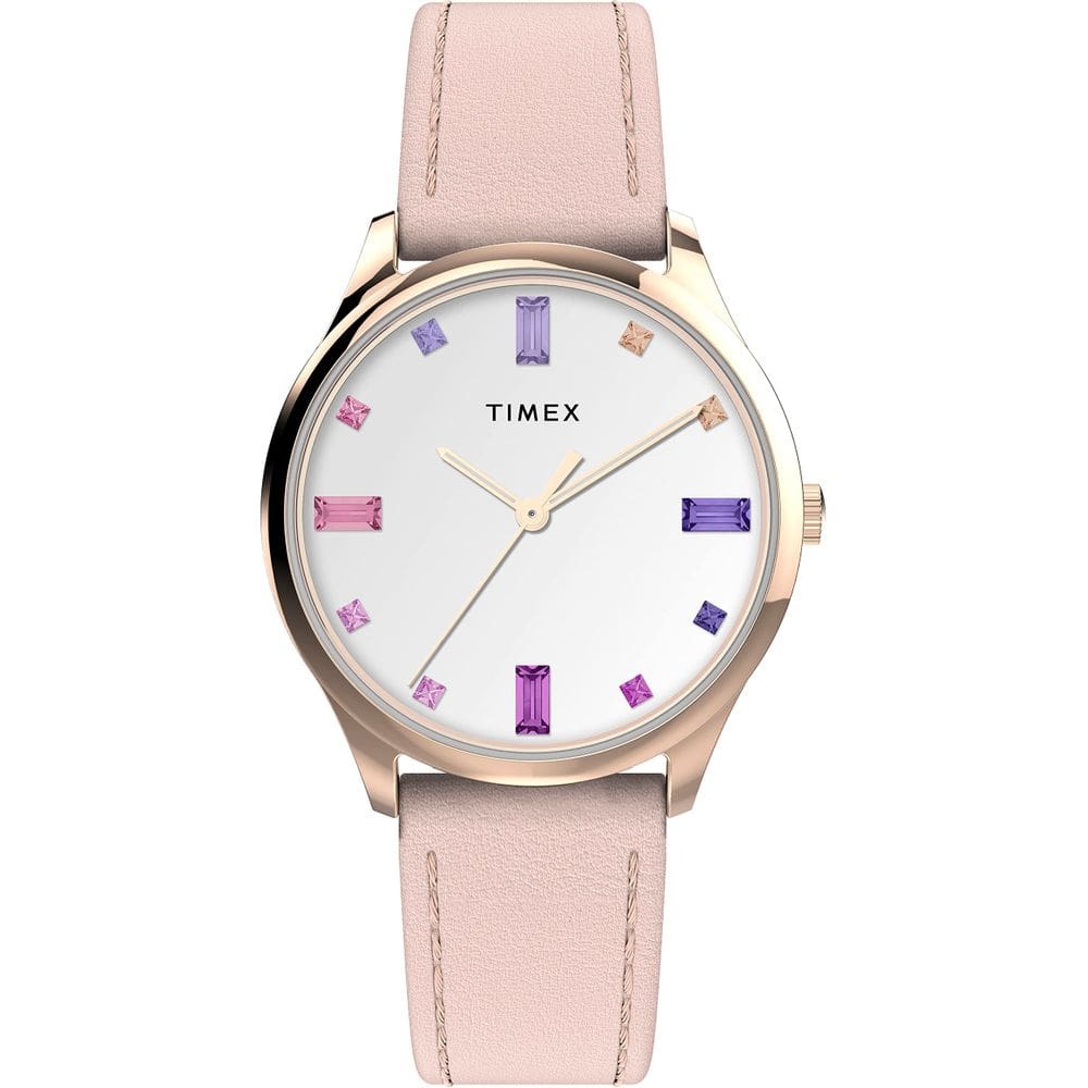 Relógio Timex Modern Easy Reader feminino, estojo de 32 mm, pulseira rosa
