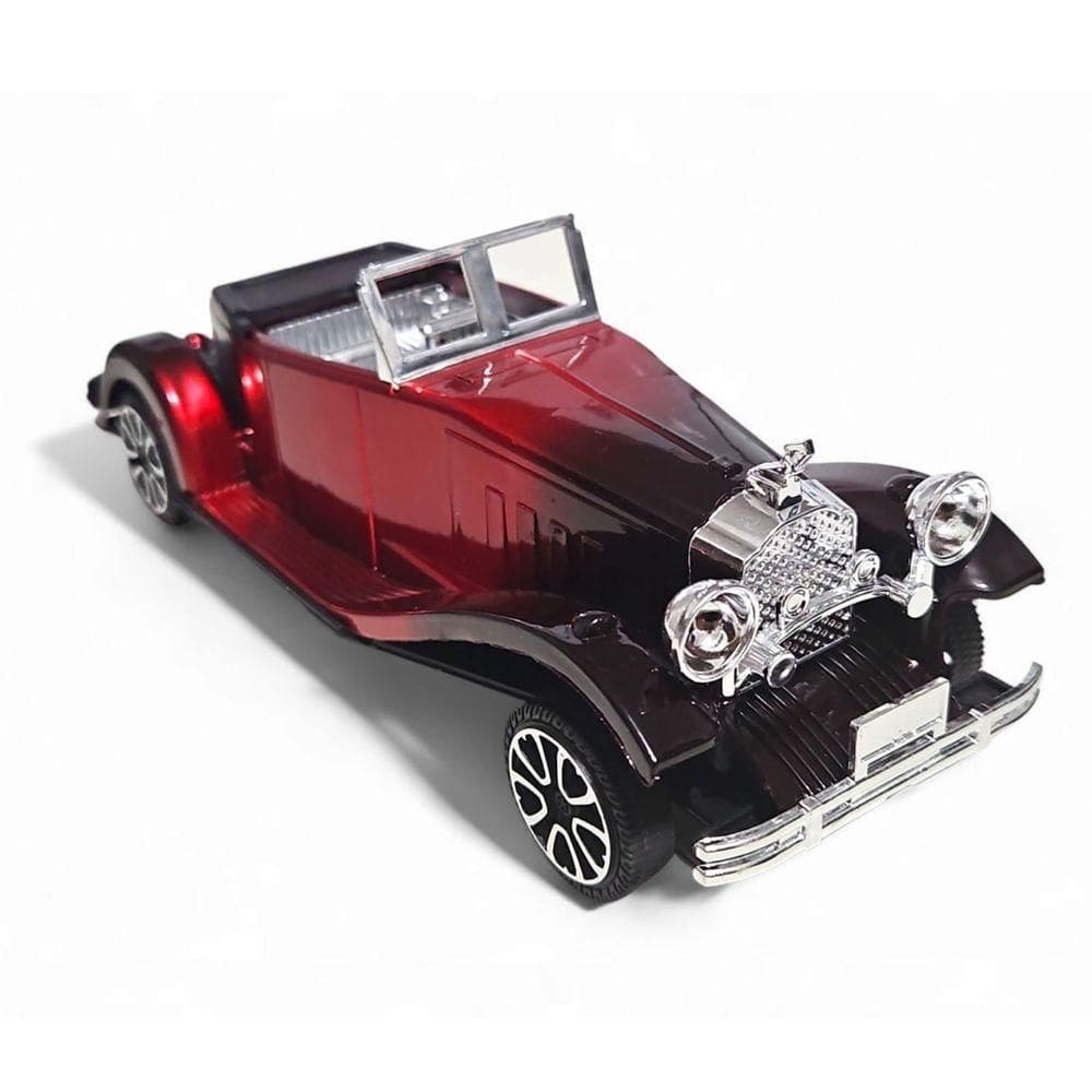 Carrinho Miniatura Antigo Clássico Fricção Colecionável 24cm Vermelho Jr0866