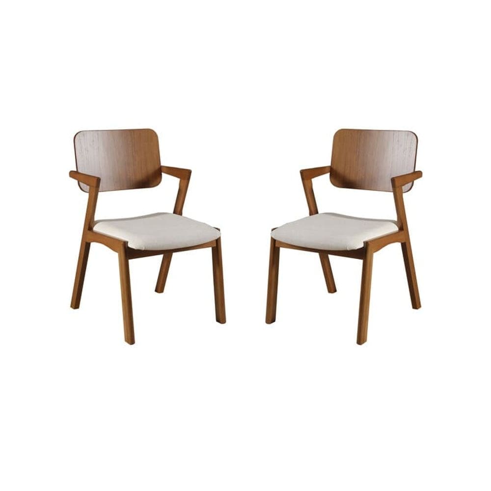 Cadeiras Anatômica com Braço em Madeira Maciça - Lótus - Harmonia Salas