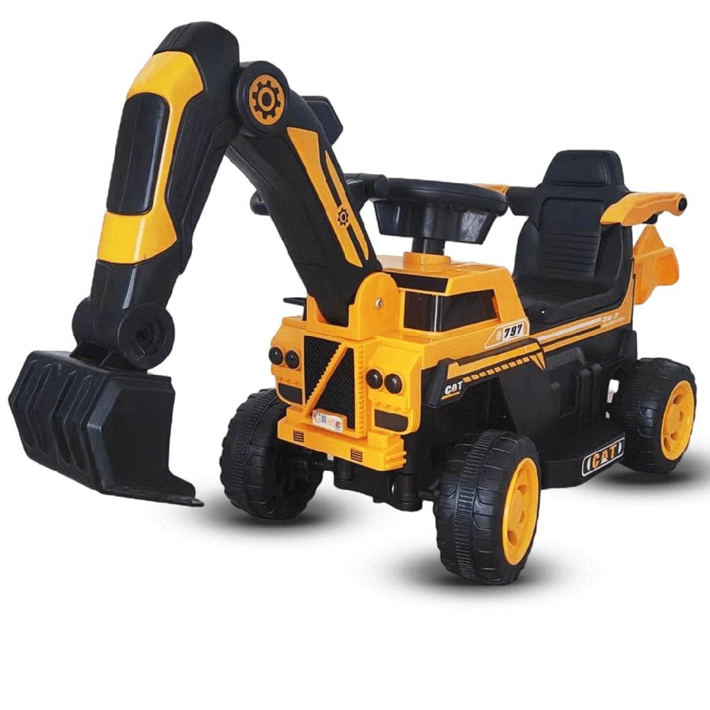 Mini Trator Escavador Elétrico Infantil Bang Toys Excavor Terra X1 6v Amarelo