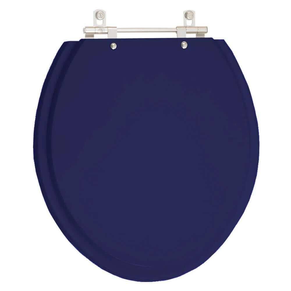 Assento Sanitário Laqueado Convencional Oval Azul Marinho