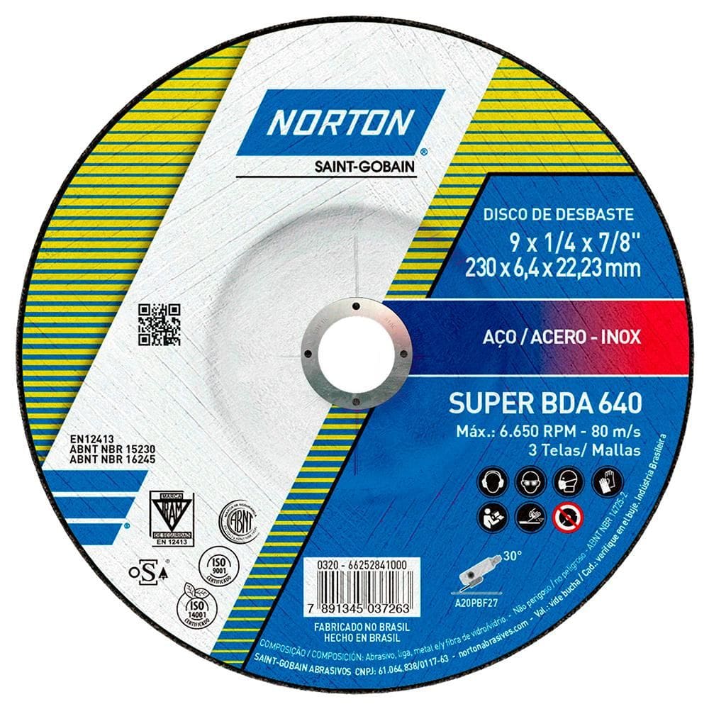 Disco de Desbaste 9\" (230mm) Norton Super BDA640