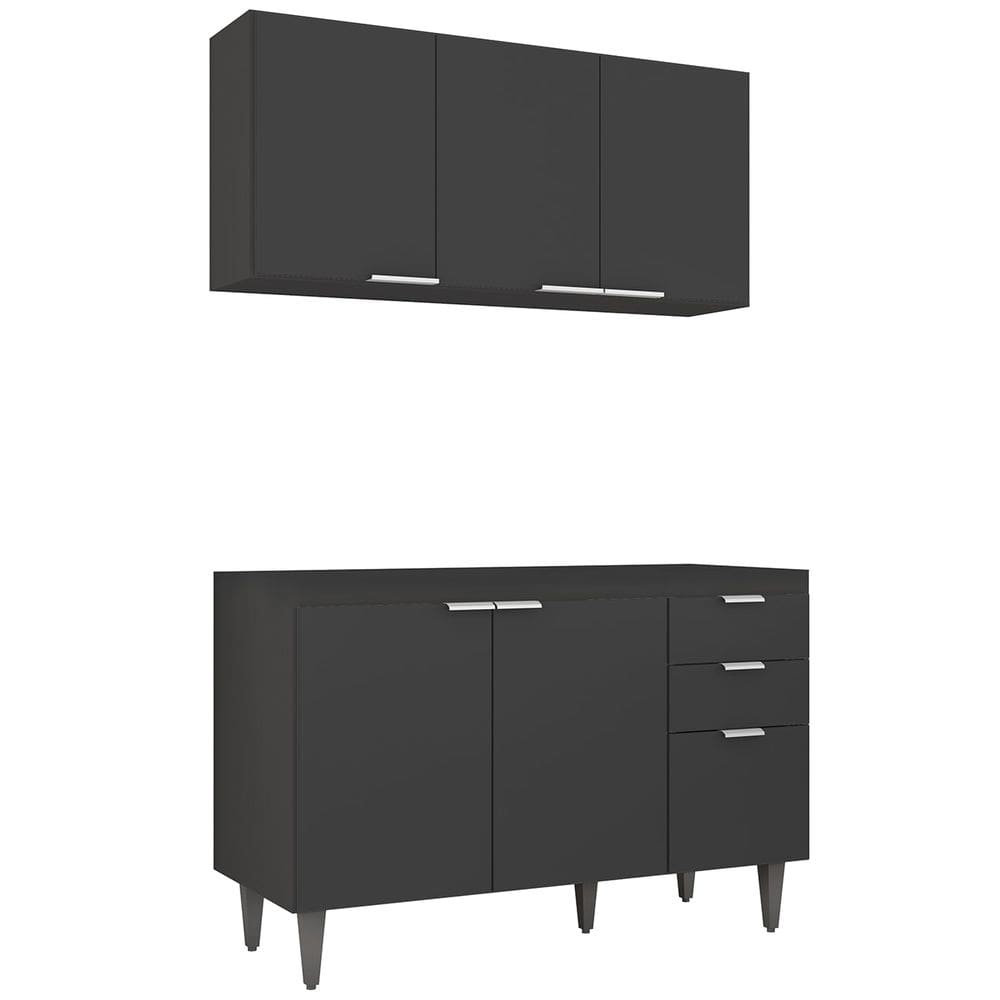 Armário de Cozinha CP01 Para Pia 120cm Pérola Z34 Preto - Mpozenato
