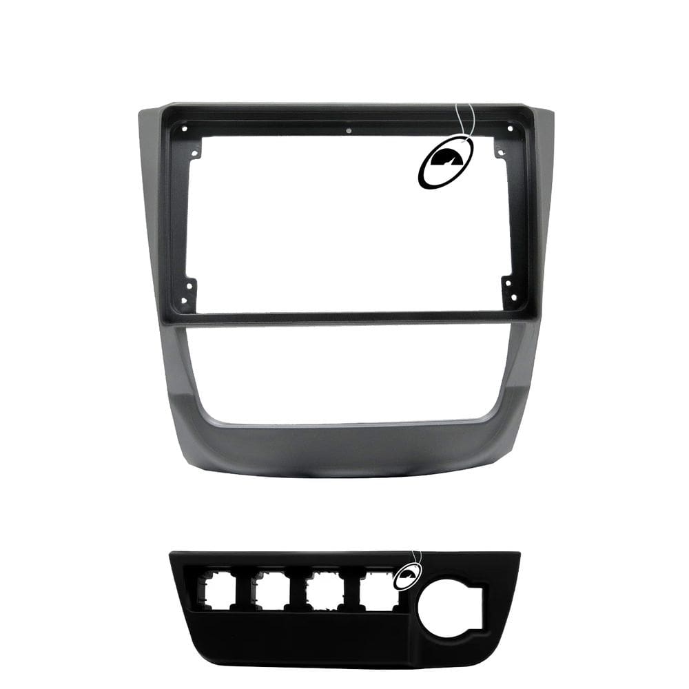 Moldura De Painel 2 Din 9" Polegadas Vw Gol Saveiro Voyage G6 - Prata Top