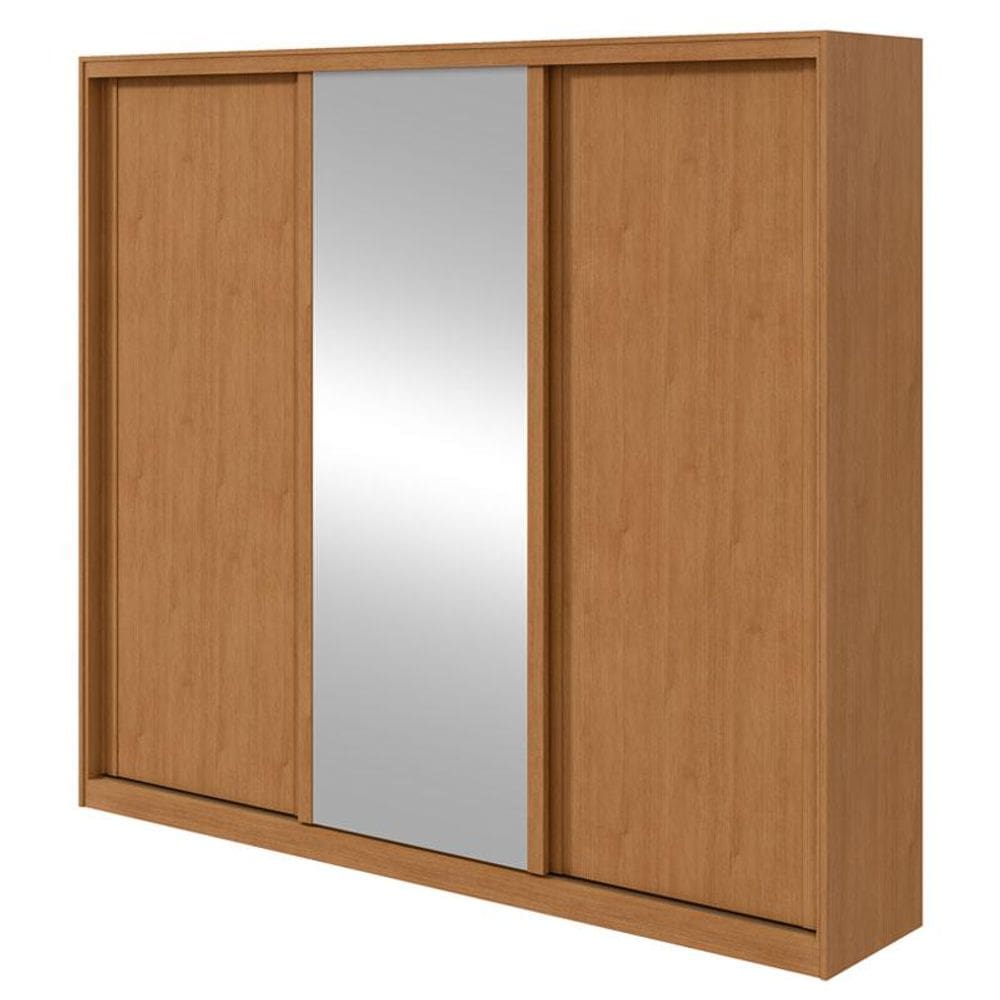 Guarda Roupa Casal Forma 230 3 Portas Amêndoa Clean Off White Flex com Espelho Glass – Lopas