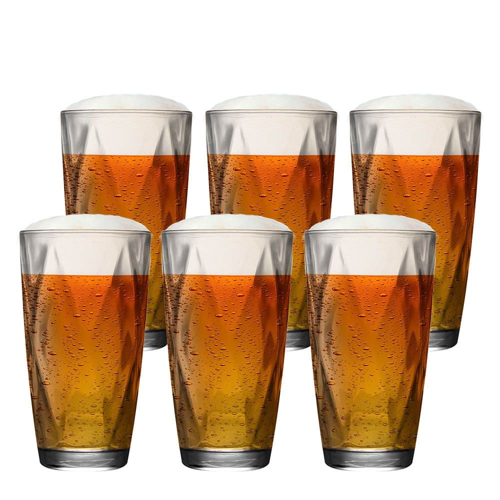 Jogo de Copos Diamond de Vidro 6pcs, 475ml- Ruvolo