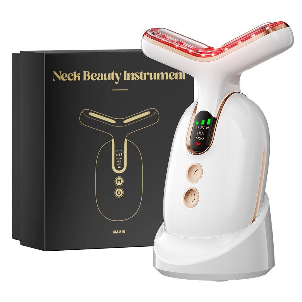 Massageador facial Ihelol Neck Face Multifuncional em Ouro Branco