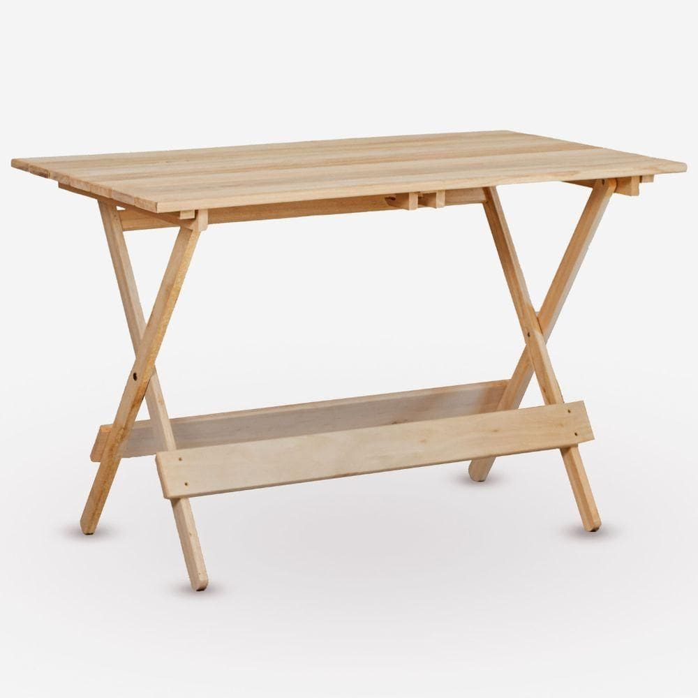 Mesa Dobrável 120x70 Em Eucalipto Sem Pintura