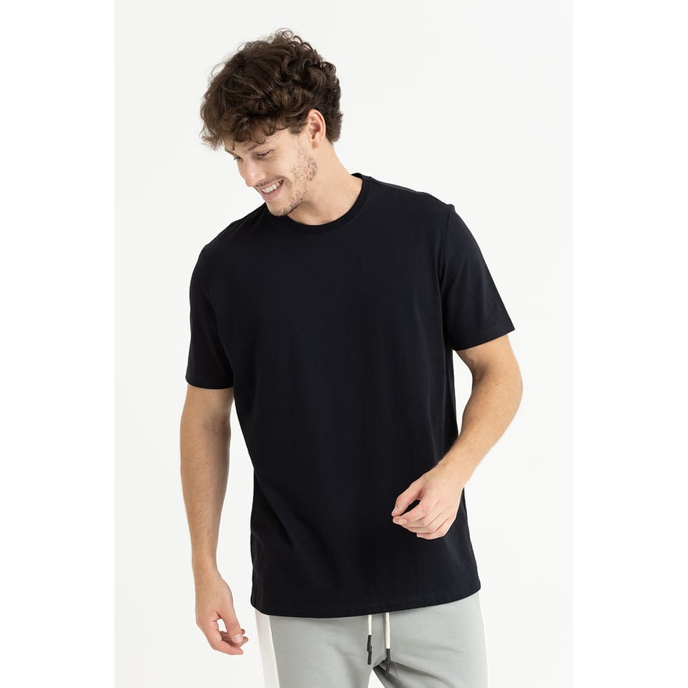 Camiseta Masculina Manga Curta Básica Premium Lisa Preta