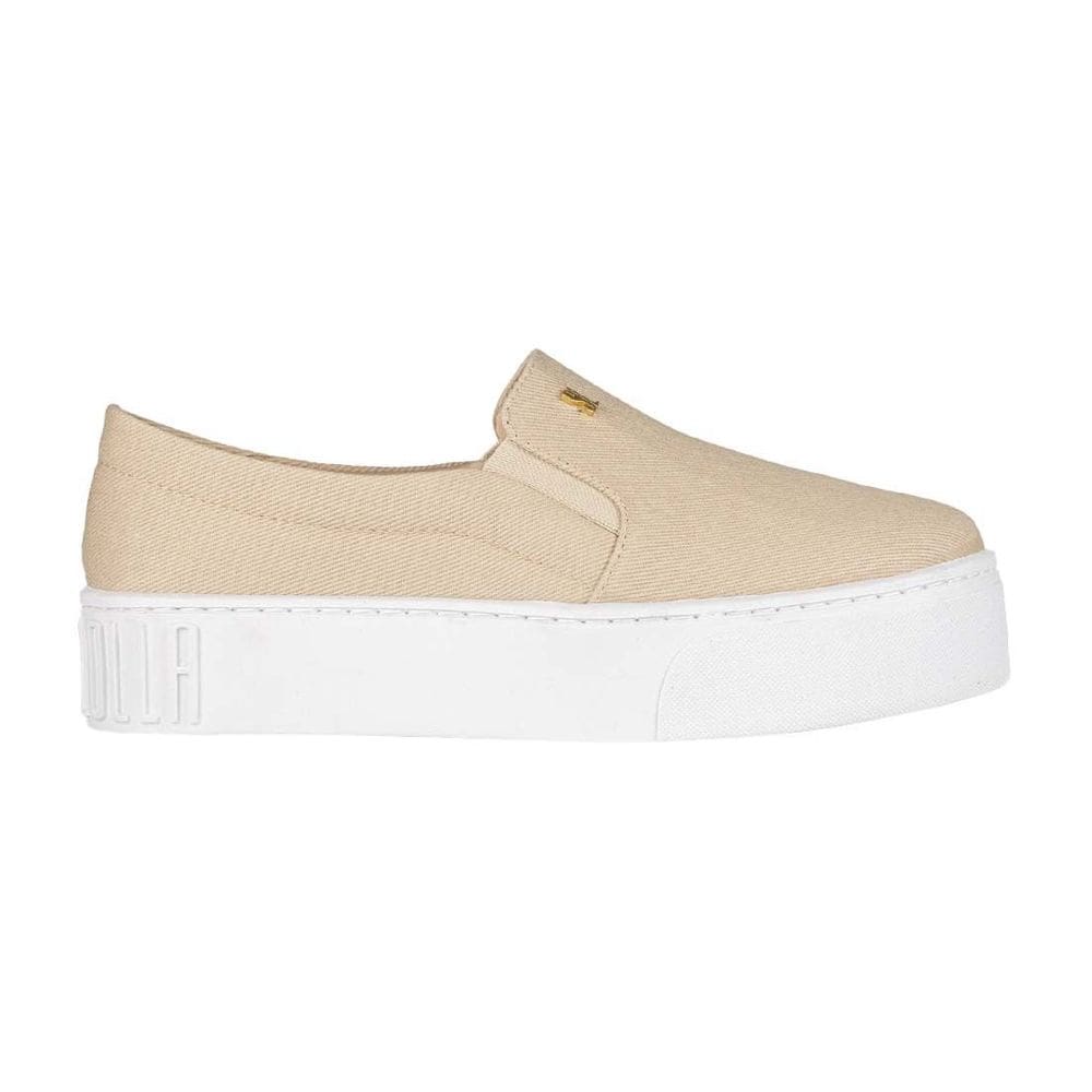 Tênis Slip On Santa Lolla Lona Canelada Plataforma
