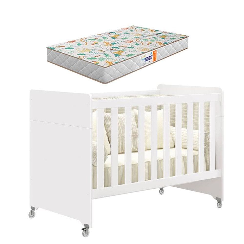 Berço Americano Evolution 4 em 1 Branco com Colchão Gazin- Reller