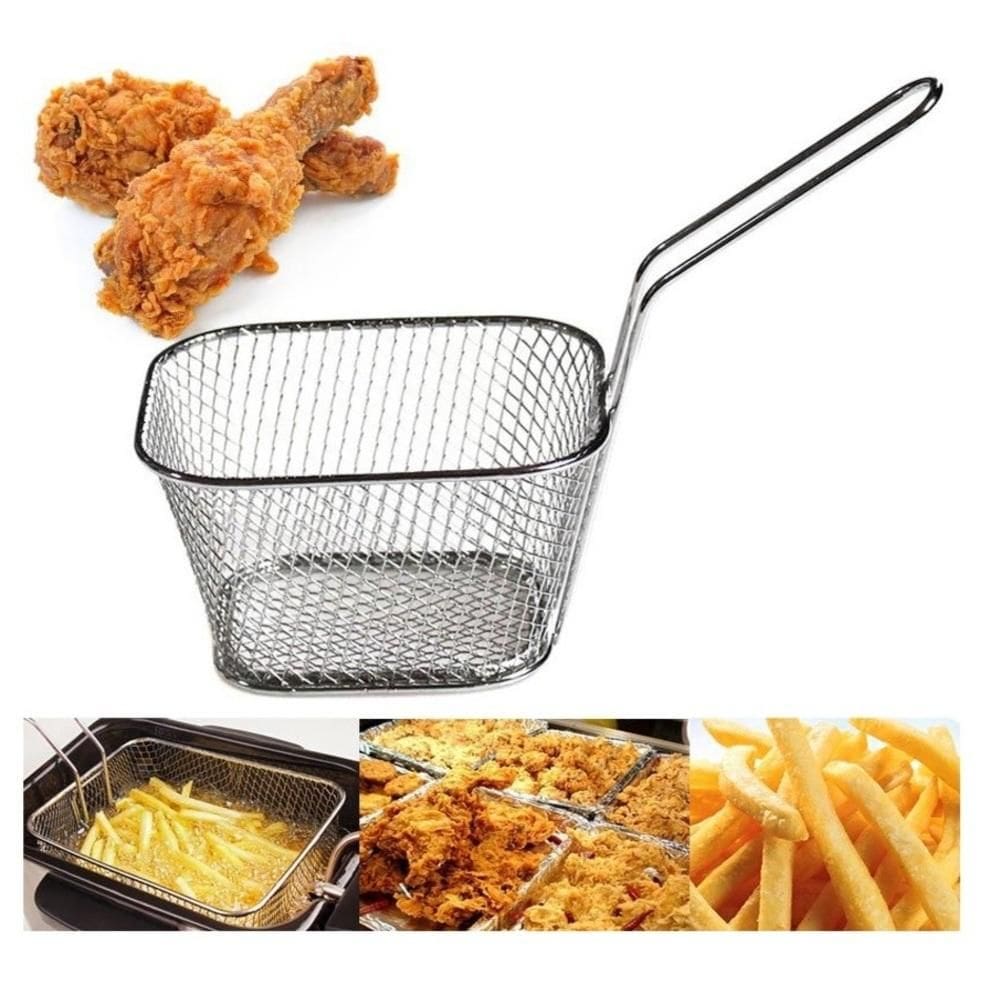 Mini Cesto Para Frituras Batata Frita Frango Churros Multiuso De Servir Porcoes Mesa Lanchonete Restaurante Em Aco