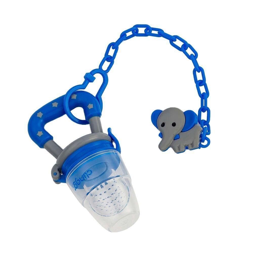 Porta Frutas Com Prendedor De Chupeta Clingo Azul - Introdução Alimentar