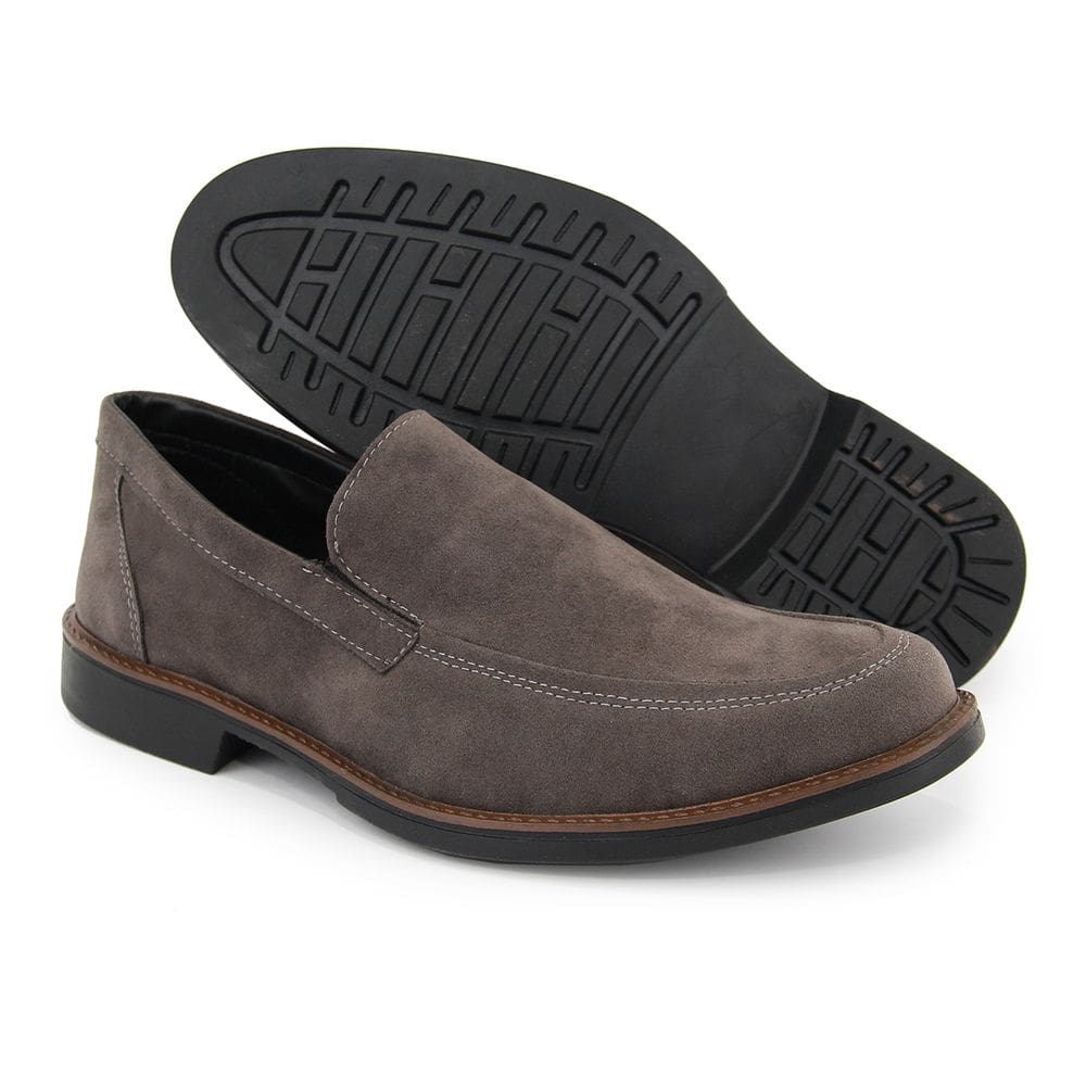 Sapato Casual Masculino Oxford Camurça Cinza Conforto