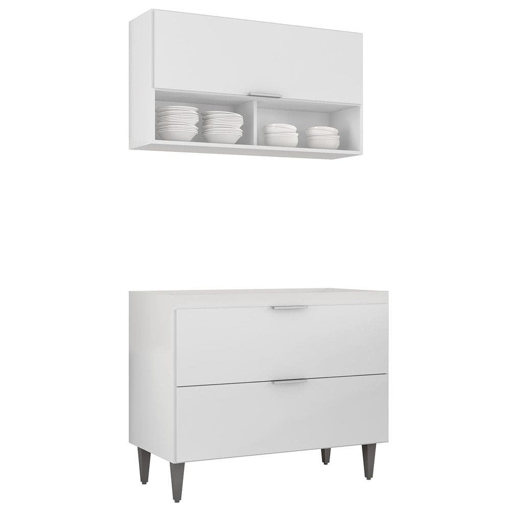 Armário de Cozinha CP01 Para Pia 100cm Pérola Z34 Branco - Mpozenato