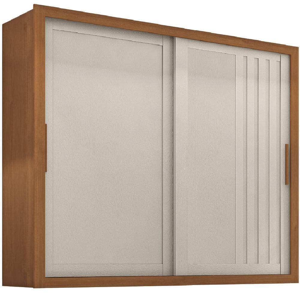 Guarda Roupas Casal Ripado 2 Portas De Correr 4 Gavetas Trianon Zanzini Areia/madeirado