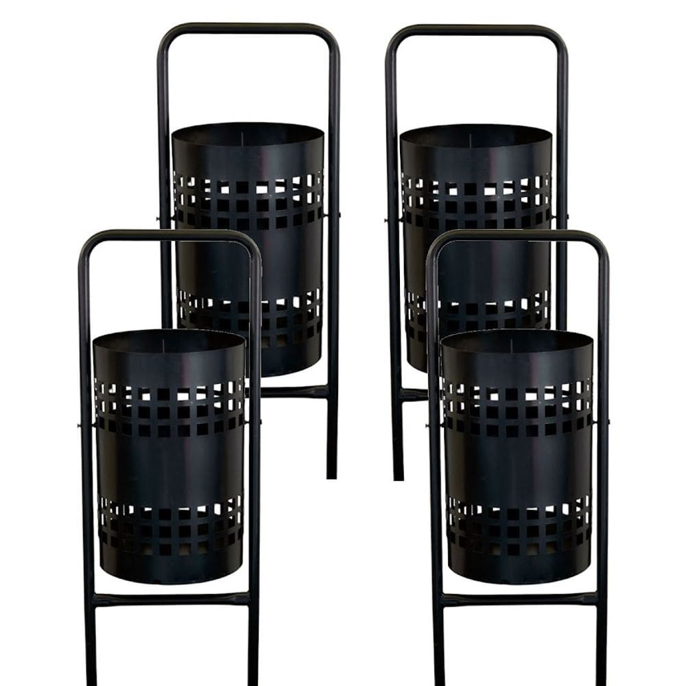 Kit 4 Lixeiras Pátios Parques Calçada Rua Redonda Tela 113cm
