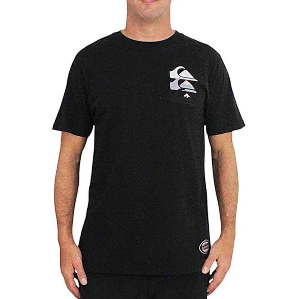 Camiseta Quiksilver Emb Three Logo WT25 Masculina Preto