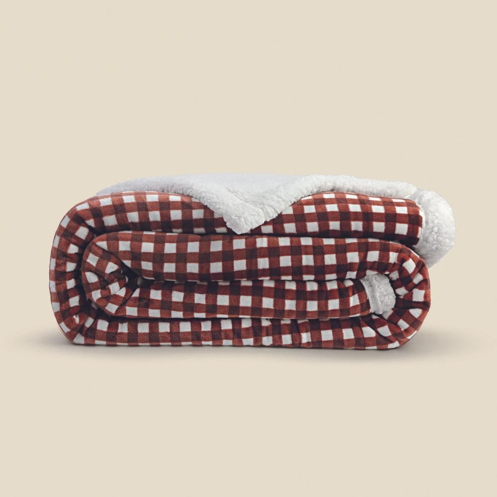 Edredom Sherpa Vichy Marrom - A\CASA