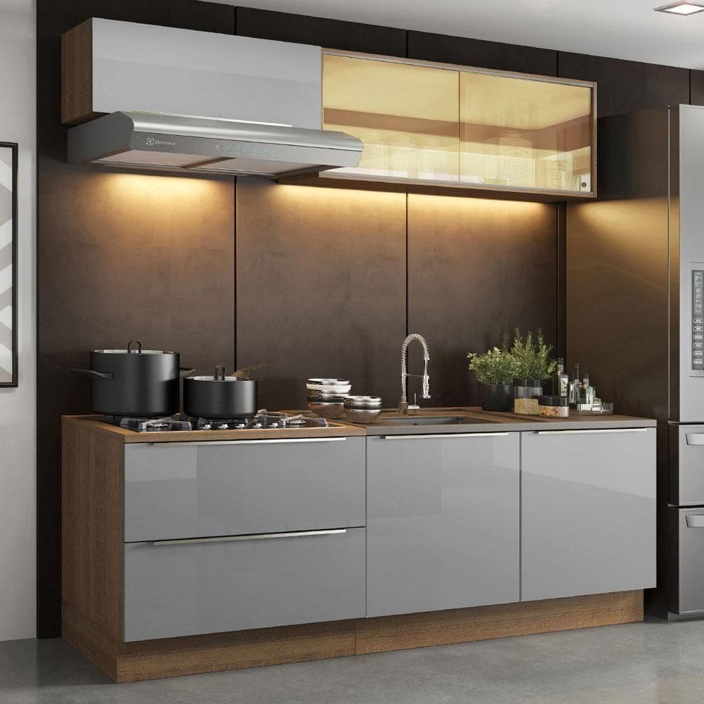 Cozinha Madesa Lux Armário e Balcão 5 Portas 2 Gavetas