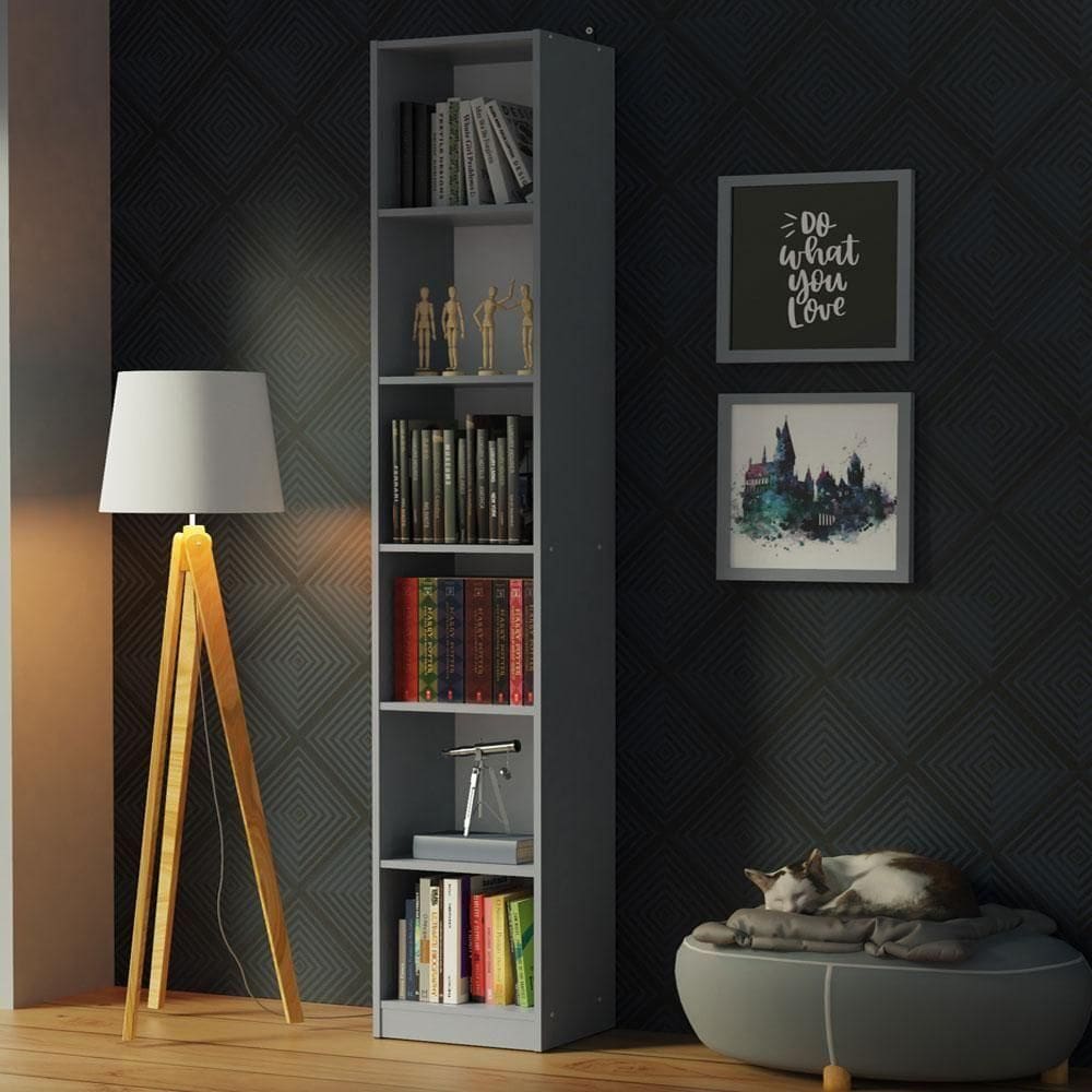 Estante Livreiro Madesa com 6 Nichos - Cinza