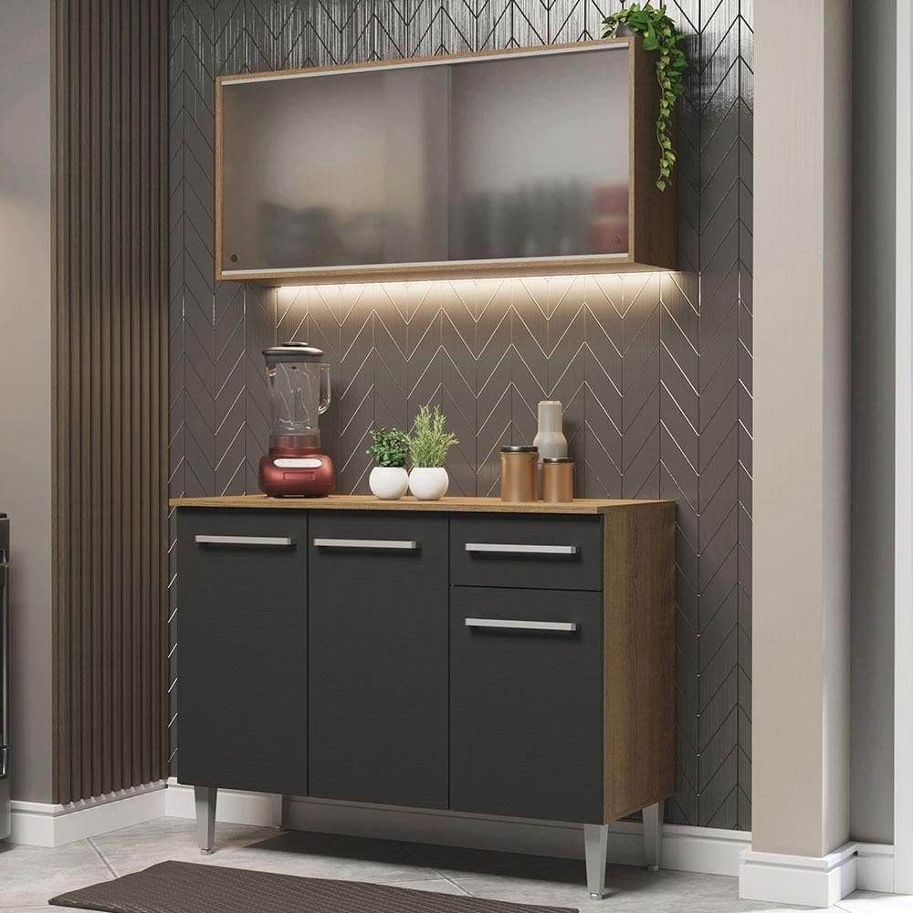 Cozinha Compacta Emilly 105001 Com Armário E Balcão