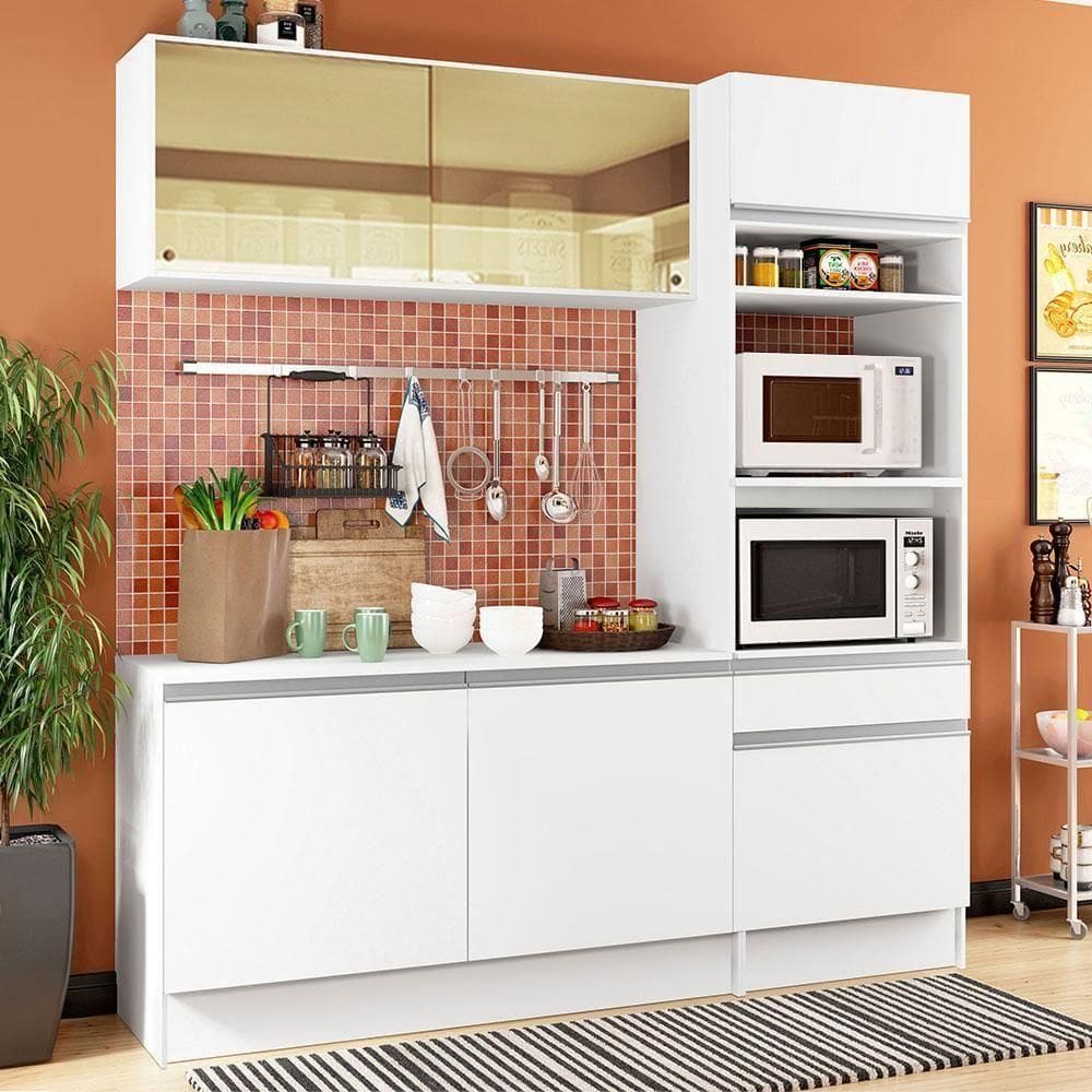 Cozinha Compacta Diamante Pop com Armário Branco