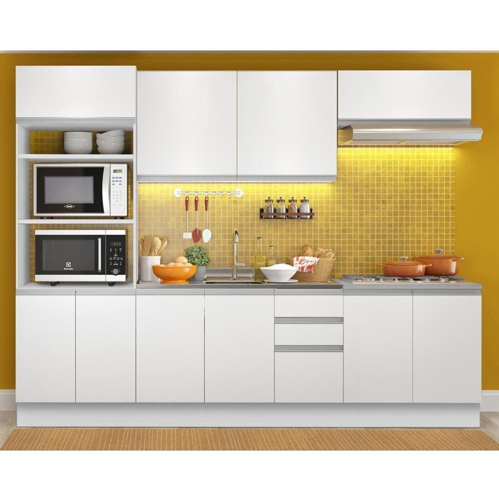 CozinhaGlamy Viena 10 Portas 3 Gavetas BrancaMadesa