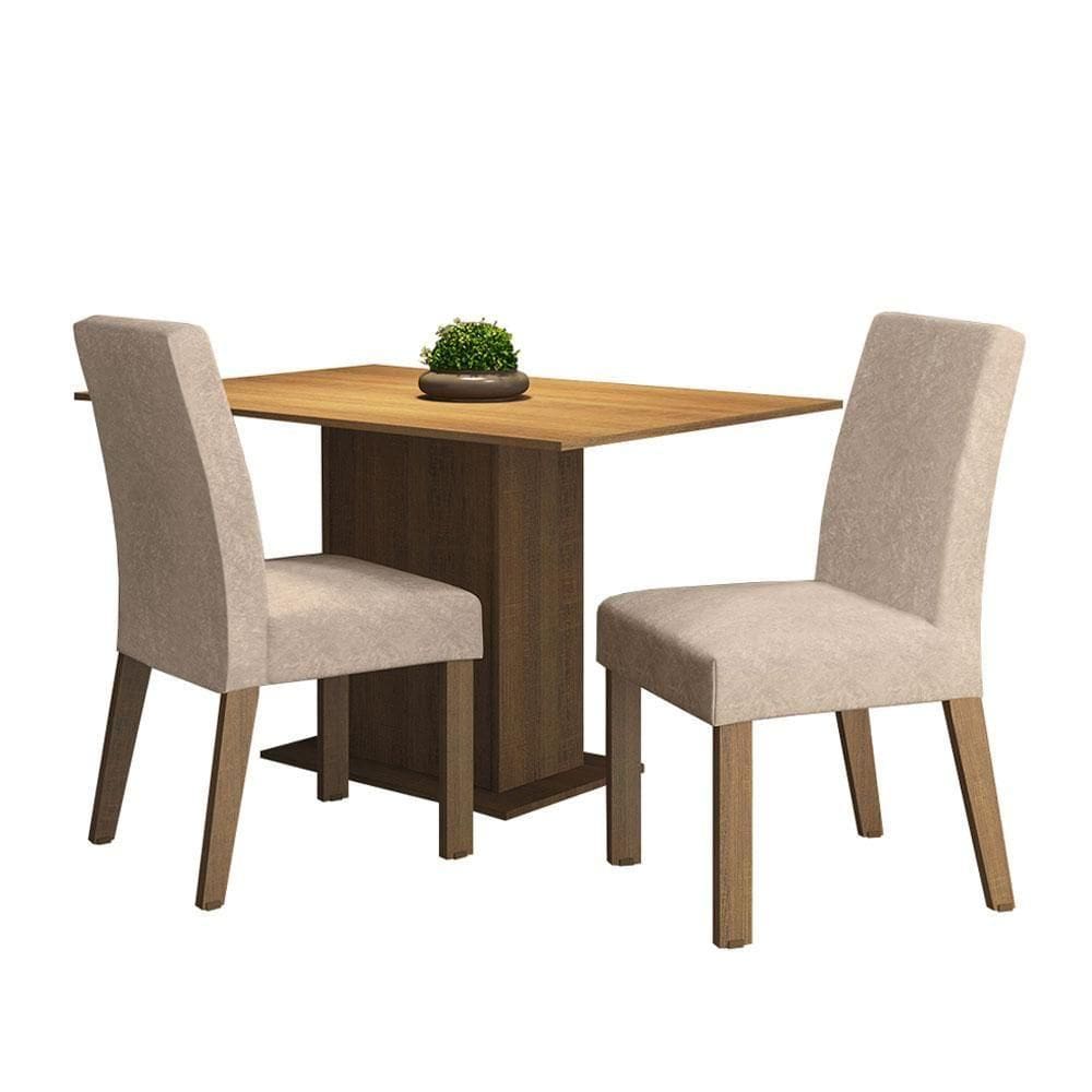 Mesa Tampo De Madeira Com 2 Cadeiras Rustic/Imperial