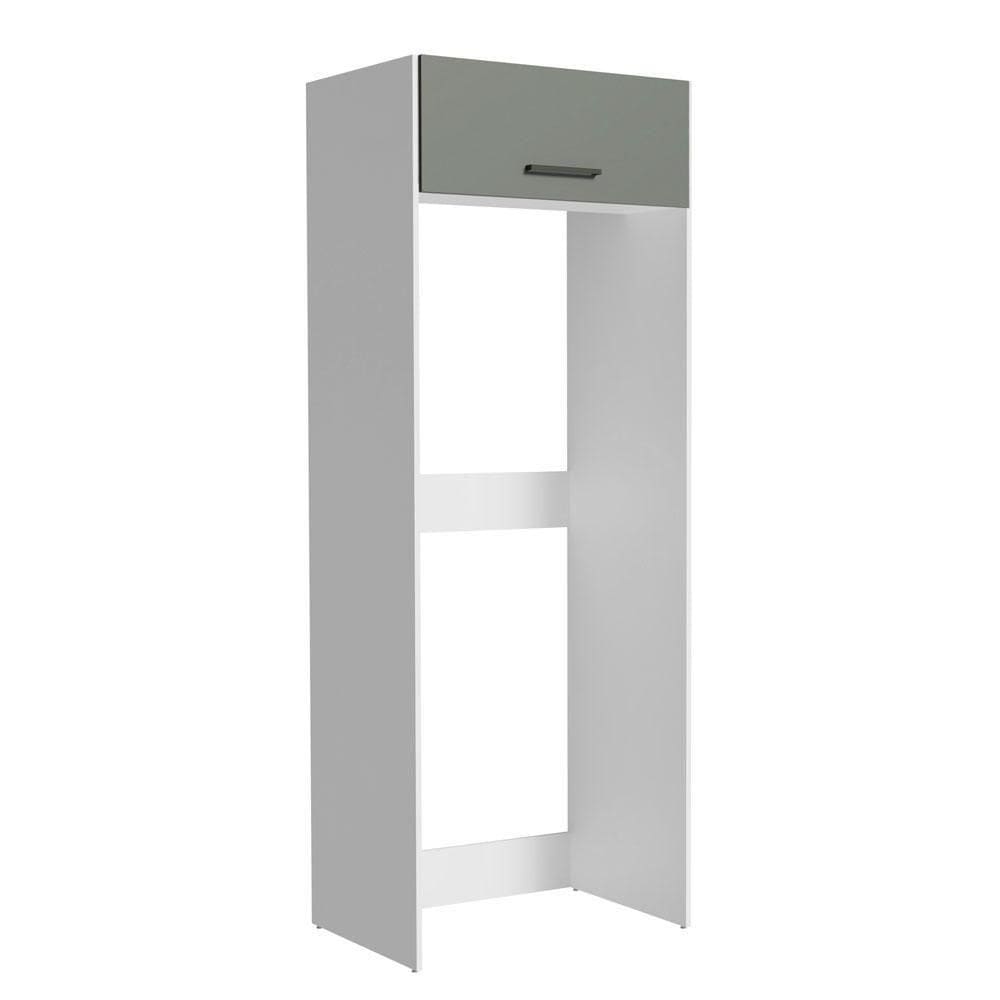 Porta Geladeira Madesa Agata 1 Porta Basculante Branco Cinza