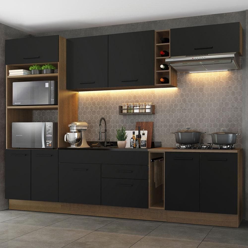 Cozinha Completa Madesa Agata Armário Balcão s/ Tampo Rustic