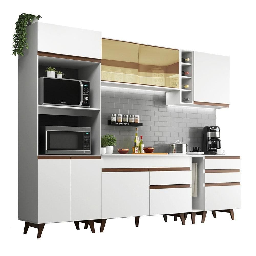 Cozinha Completa Reims com Armário e Balcão Branco
