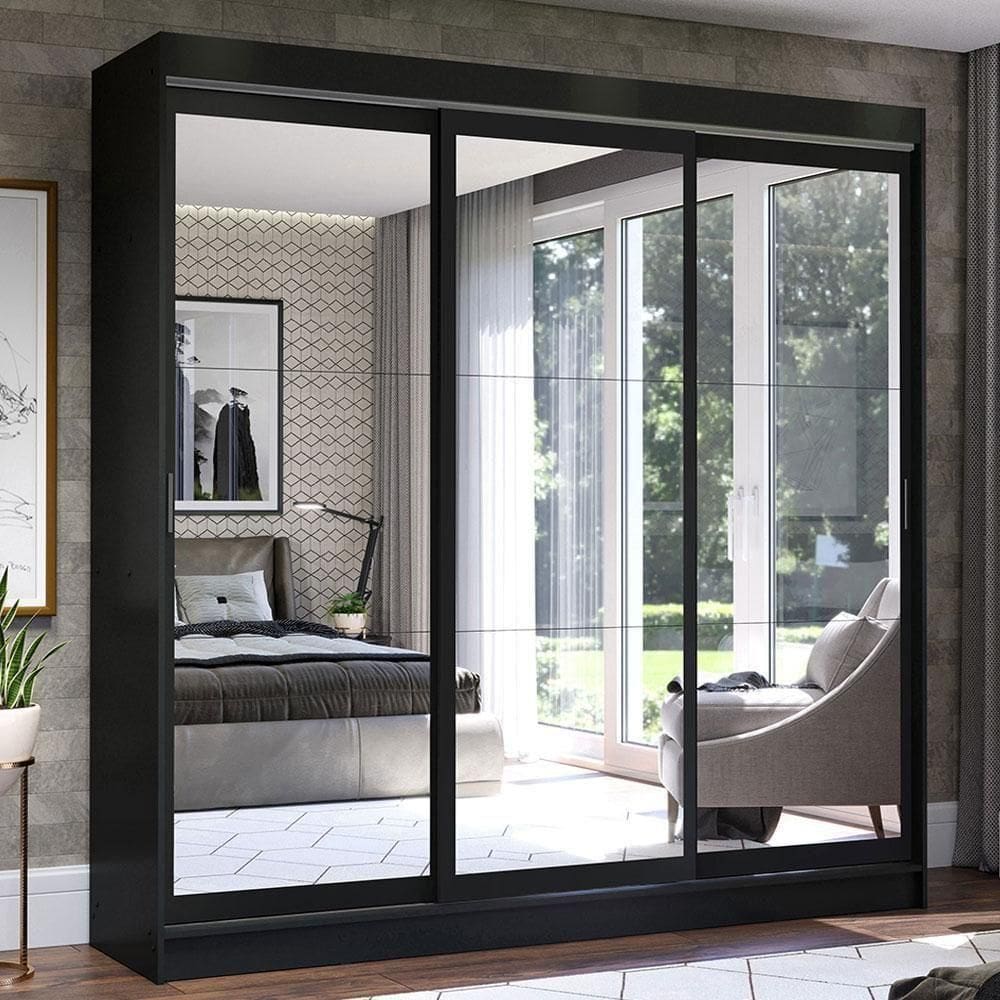 Guarda Roupa Casal Istambul 3 Portas com Espelho Madesa