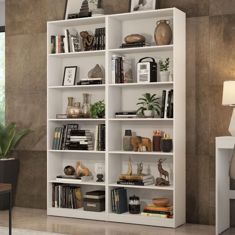 Kit Madesa Com 2 Estantes Livreiro 6908 Branco
