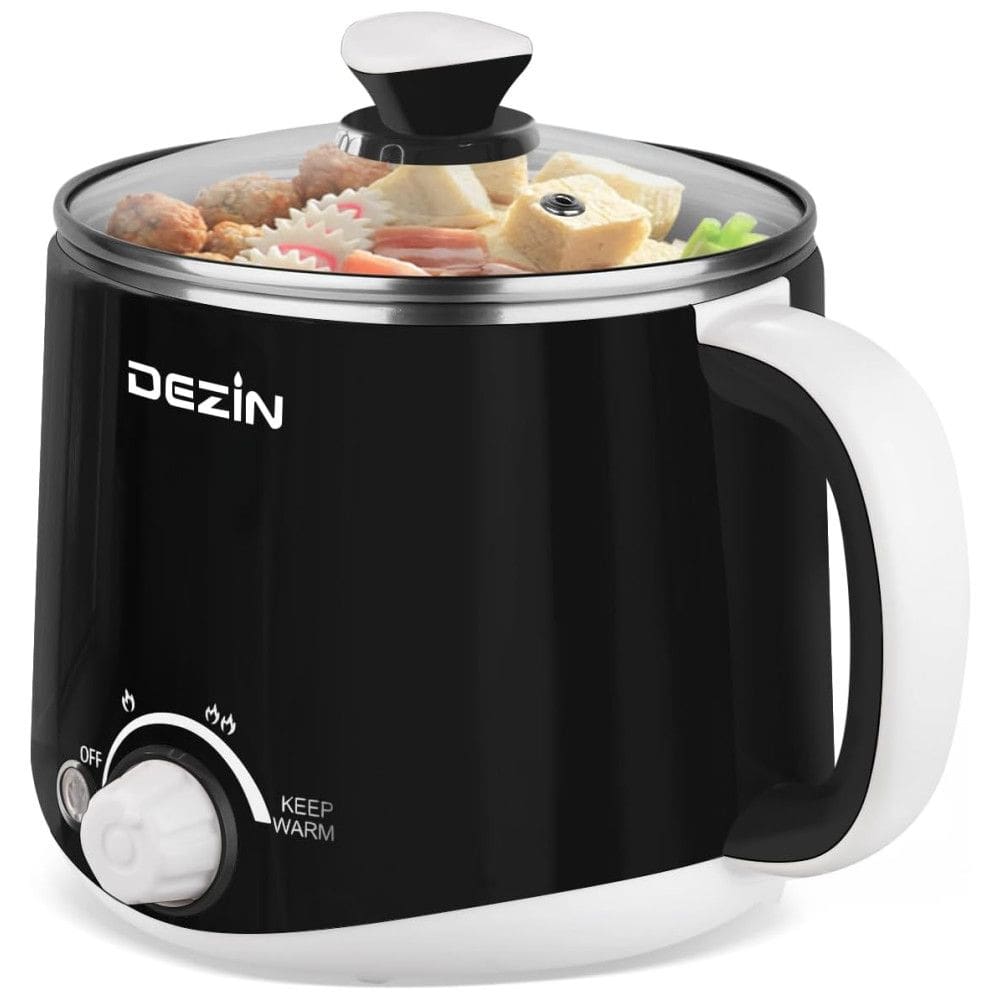 Panela Elétrica Dezin Hot Pot 1,6L em Aço Inox - Ideal para Cozinhar Macarrão, Ovo, Dumpling e Sopa Rapidamente