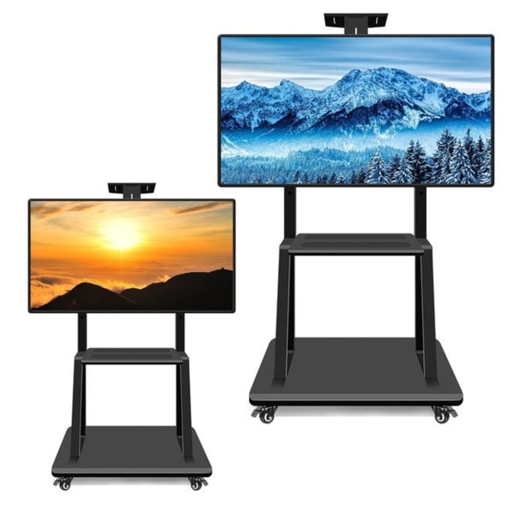 Suporte Tv Pedestal Prateleira Rodinhas Estante Chao Monitor Televisao Ajustavel Universal