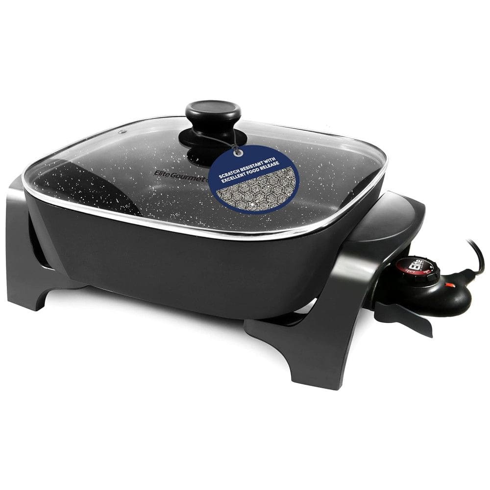 Panela Elétrica Antiaderente Profunda Elite Gourmet EG6201 30x30x8cm 7,1L - Resistente a Riscos, Lavável, Tampa de Vidro
