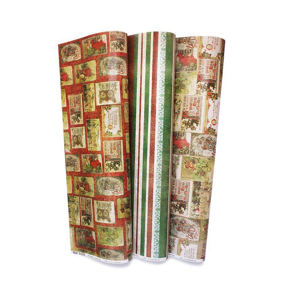 Papel Com Estampa Tex Papel Coleção Christmas Ref C09