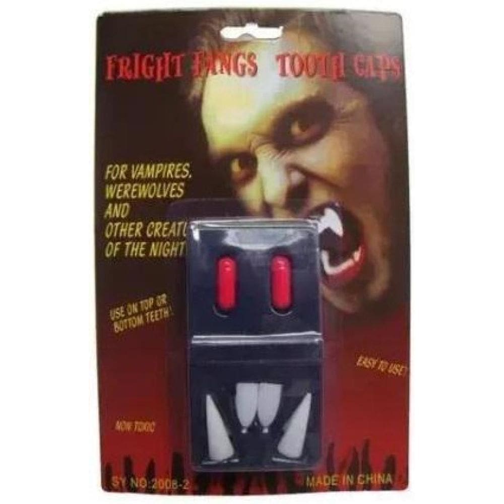 Dentes De Vampiro Com Sangue Falso E Capa Preta Com Gola