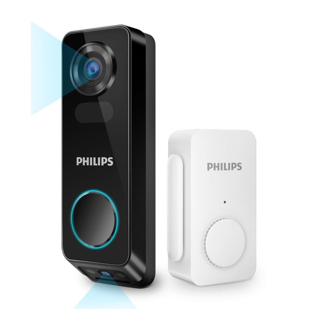 Câmera de campainha de vídeo de segurança PHILIPS Wireless 2K FHD
