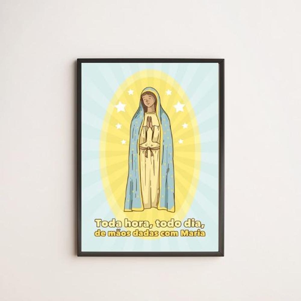 Quadro De Mãos Dadas Com Maria 33X24Cm - Com Vidro
