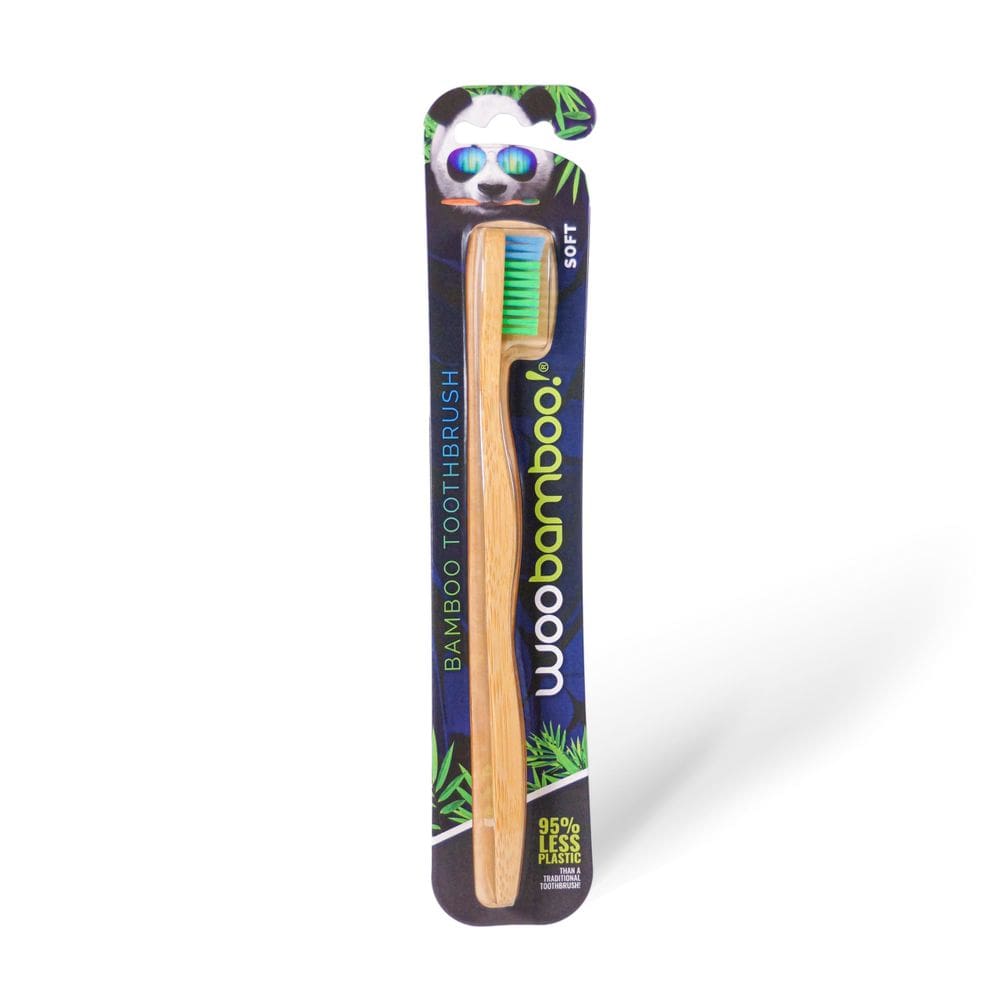 Escova de dentes Woobamboo! Pacote sustentável de bambu macio para adultos 1