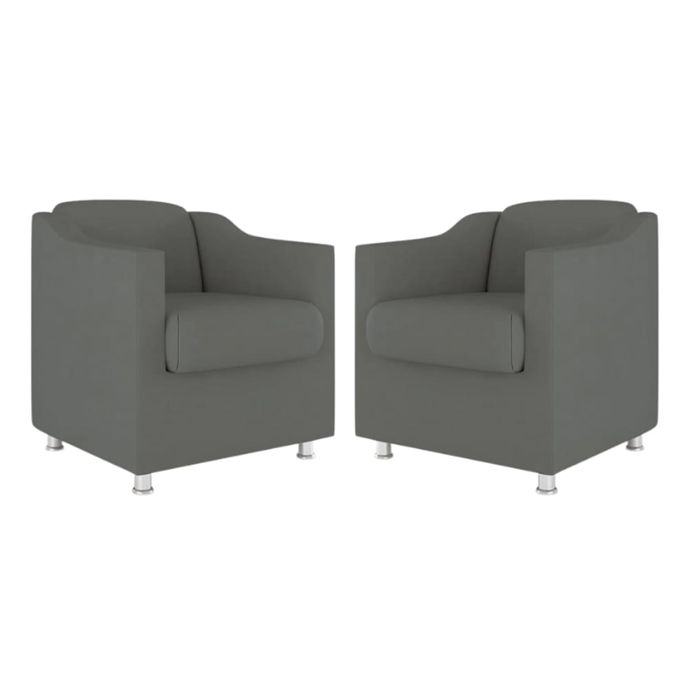 Kit 2 Poltronas Decorativa Reforçada Recepção Clinica Salão Suede