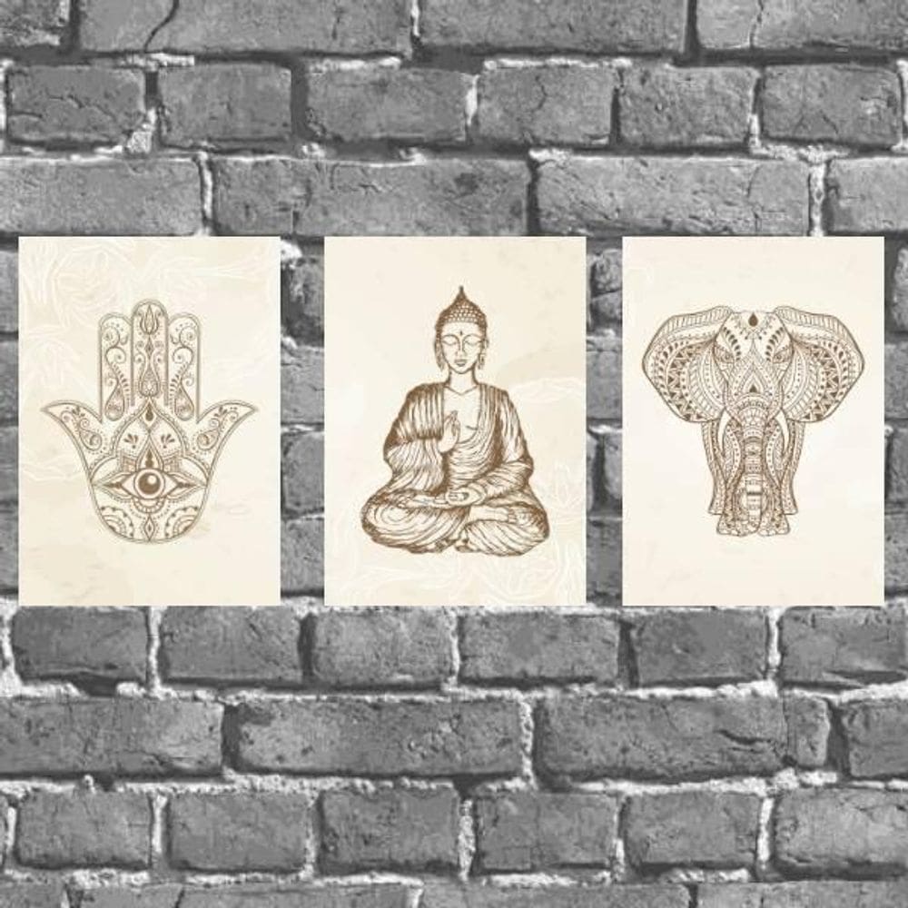 Kit 3 Placas Decorativas Cantinho Zen 18X27Cm