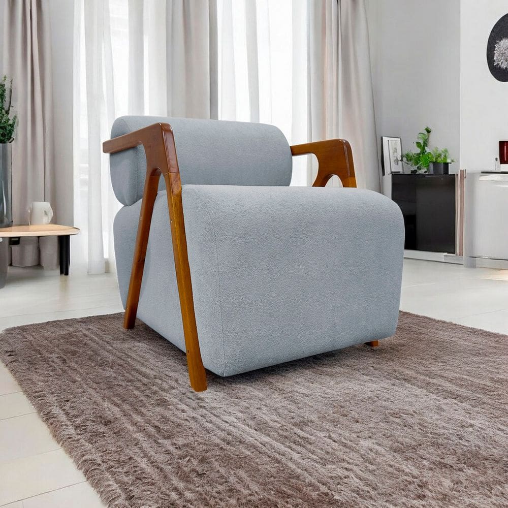 Poltrona Decorativa Luxo Para Sala Recepção Manicure Confortável Chloe Boucle Premium