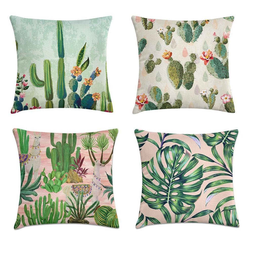 Kit 4 Capas De Almofadas Floral Moderno 45X45