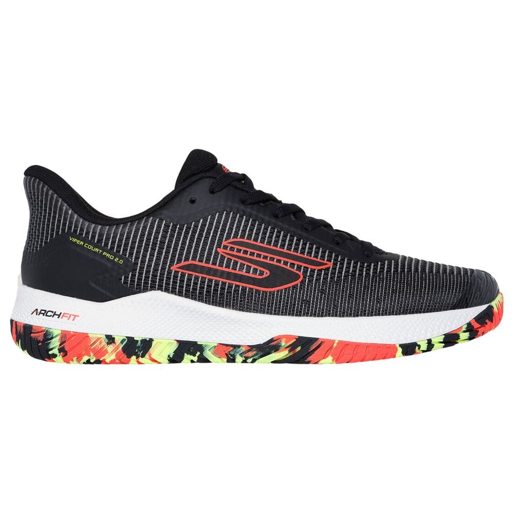 Tênis Skechers Viper Court Pro 2.0 Preto e Vermelho Masculino