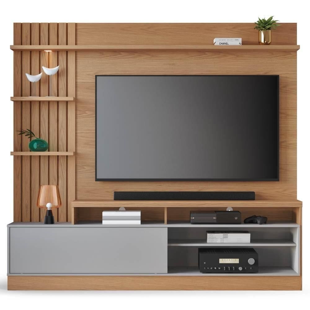 Estante Home Theater Para Até 65 Pol. Maceió Freijó-cinza Fosco - Colibri